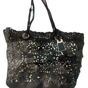 Aldo Black and Gold Lace Tote Bag